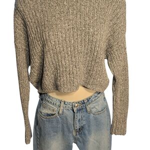 Hollister Gray Ribbed Knit Sweater